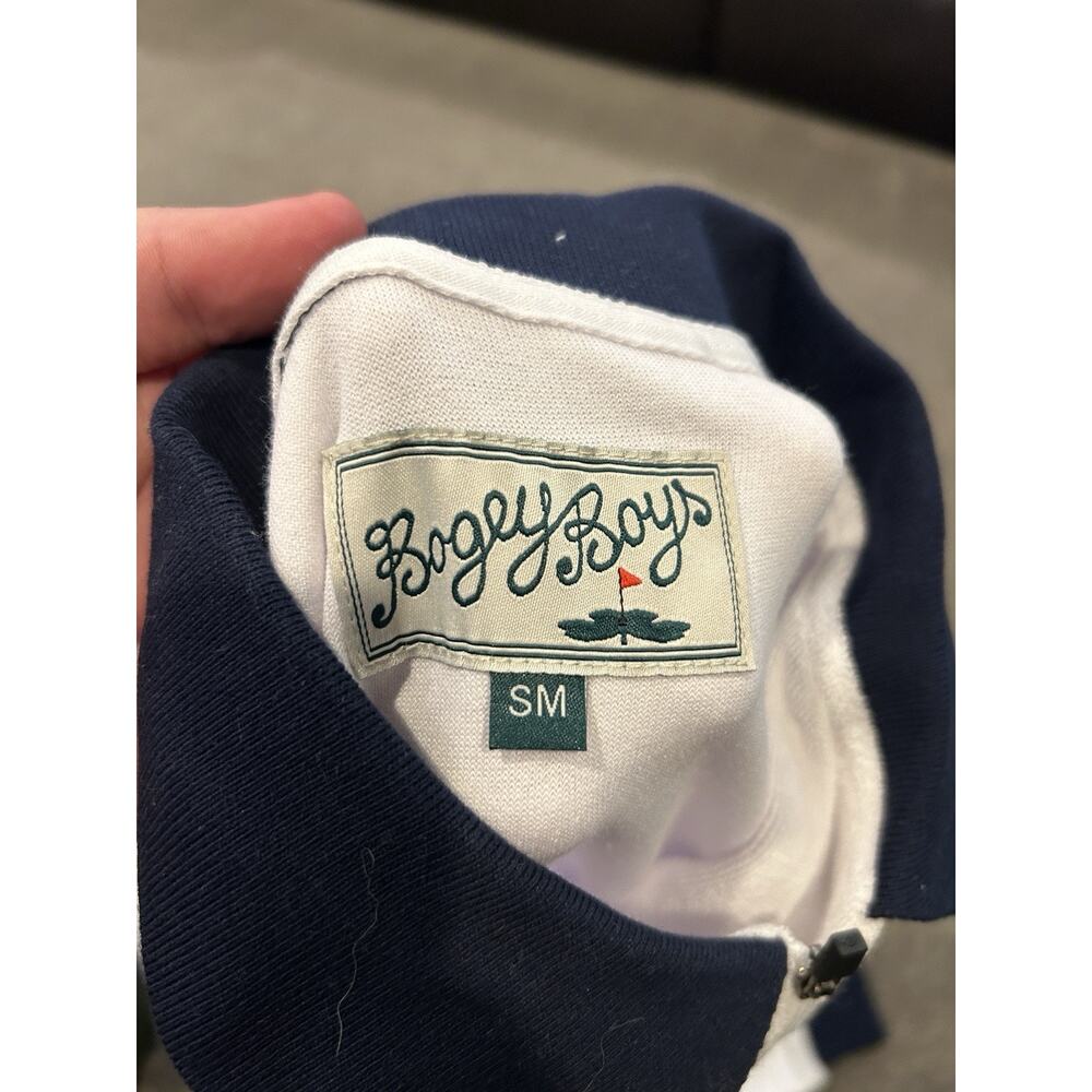 Bogey Boys BB Zip Terry Crewneck WHT Men's White Size Small - Picture 3 of 5